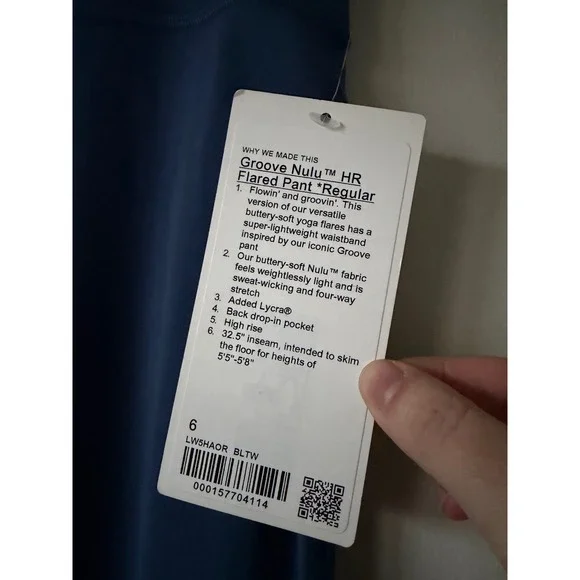 Lululemon Groove Nulu HR Flared Pant Regular Blazer Blue Tone LW5HAOR Size 6 NWT - Picture 3 of 5